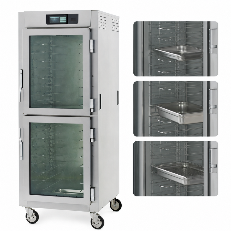 Product image #4 for Metro C5 8 Series Full-Height Heated Holding Cabinet with 6.8-Inch Touchscreen, Dutch Glass Doors, and Universal Slides