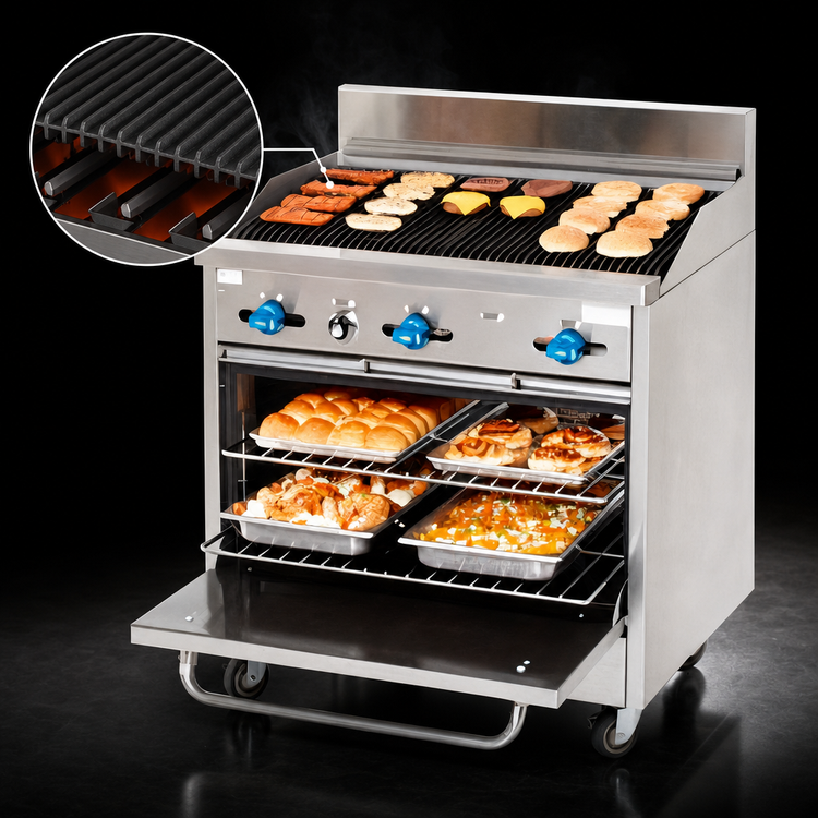Product image #4 for Comstock-Castle 36-Inch Gas Char-Broiler Range with Standard Oven