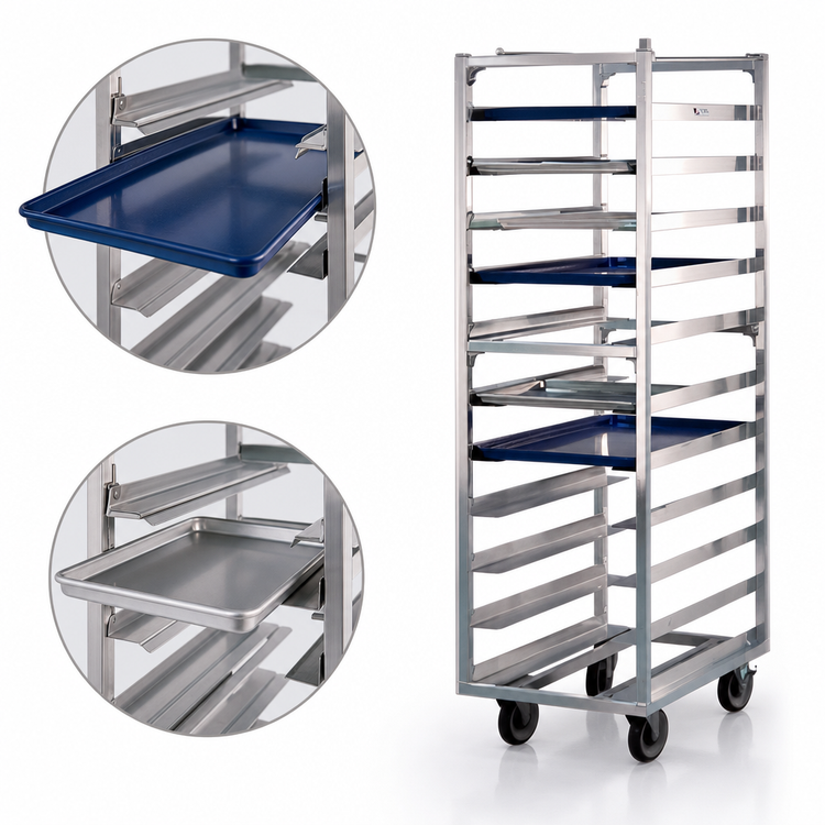Product image #4 for Universal Wide-Angle Roll-In Refrigerator/Proofer Rack for 18 x 26 Pans, 11-Pan Capacity