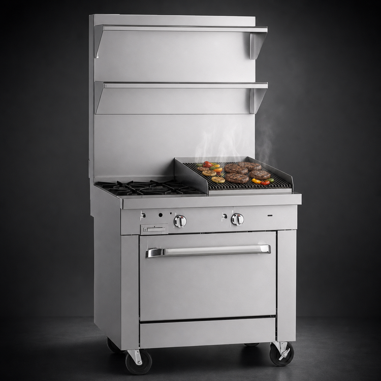 Product image #4 for Southbend Platinum 36-Inch Heavy Duty Gas Range with 2 Open Burners, 24-Inch Charbroiler and Standard Oven
