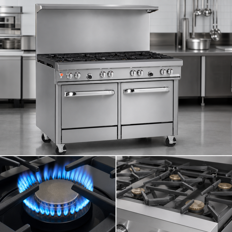 Product image #4 for Ultimate 48-Inch Gas Restaurant Range with 36-Inch Griddle, Standard Oven and Cabinet Base