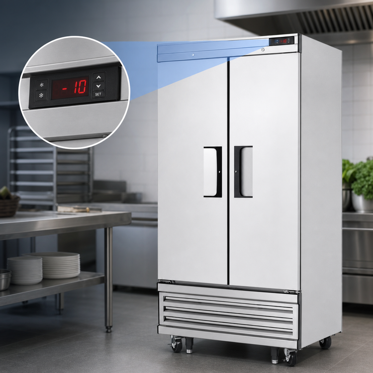 Product image #4 for Everest Refrigeration EBNF2 Two-Section Reach-In Freezer, Bottom-Mount Self-Contained R290, 33 Cu. Ft.