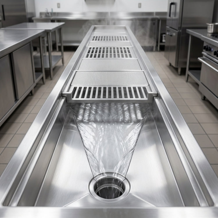Product image #3 for Eagle Group WTFT-1860-SG 60"W x 18"D Cool Trough Water Tempering System with Subway-Style Grating