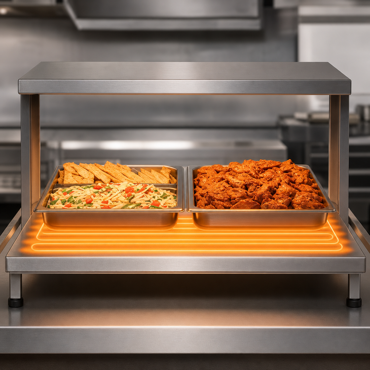 Product image #4 for Hatco Glo-Ray 18-Inch Freestanding Heated Shelf, 23-1/2-Inch Deep, Adjustable Thermostat, Stainless Steel Top
