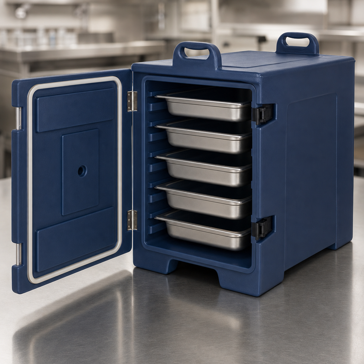 Product image #4 for Cateraide Insulated Front-Loading 5-Pan Food Pan Carrier, Blue