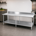 Thumbnail image #4 for 108-Inch x 30-Inch Stainless Steel Work Table with 5-Inch Backsplash and Adjustable Undershelf