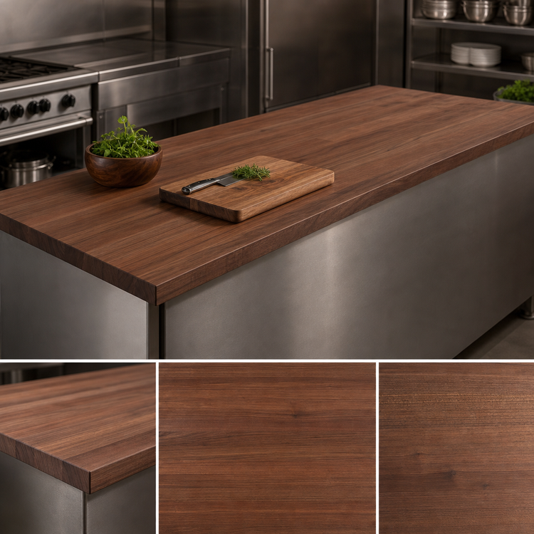 Product image #4 for Boos Block 72-Inch x 27-Inch Full-Length Edge Grain American Black Walnut Kitchen Countertop