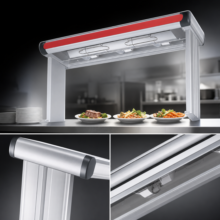 Product image #4 for Hatco Glo-Ray® Designer Lighted Infrared Aluminum Strip Heater, 69.5 Inch, 1460 Watts