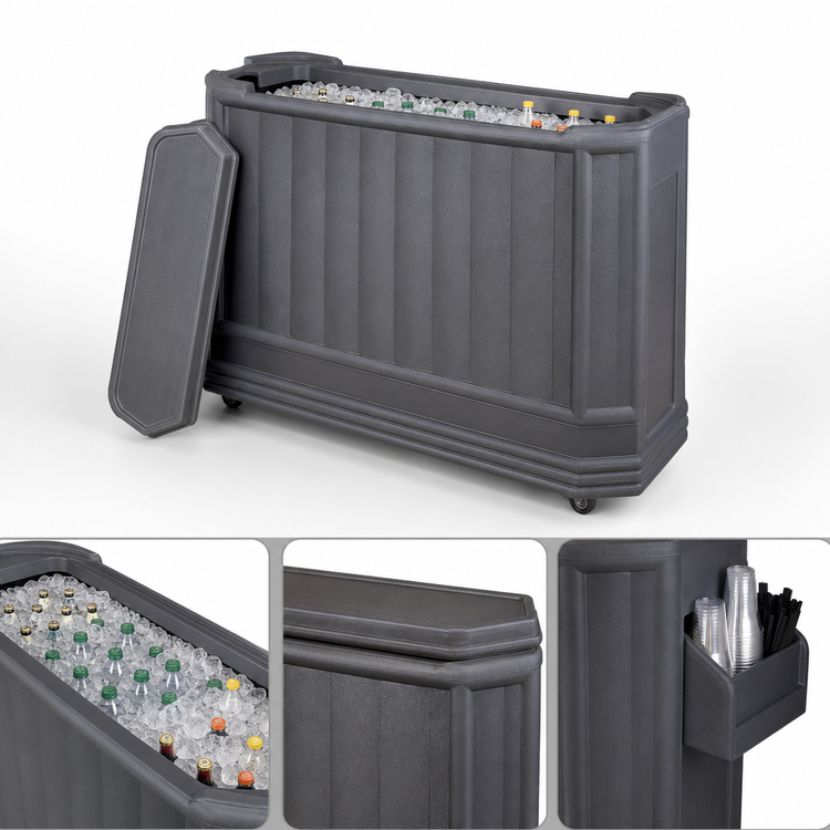 Product image #5 for Cambro CamBar 72-3/4-Inch Granite Gray Portable Beverage Bar with 80-lb Ice Sink