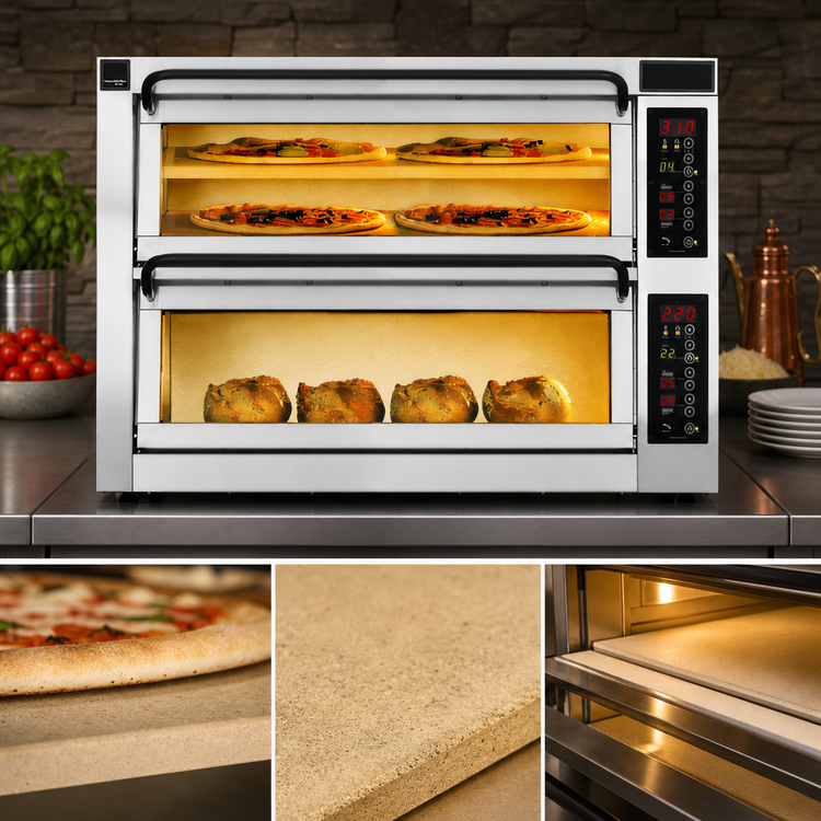 Product image #4 for PizzaMaster 400 Series Countertop Electric Pizza Oven with 2 Independent Chambers and 3 Stone Hearth Decks per Oven
