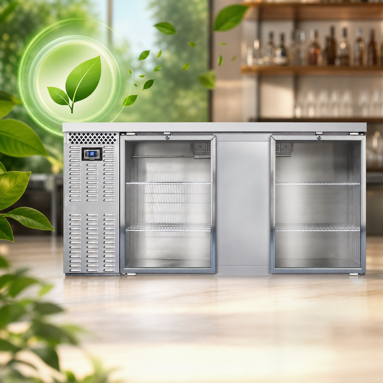 Product image #4 for Continental Refrigerator BB69SNSSGD 69" Shallow Depth Refrigerated Back Bar Cooler with Hinged Glass Doors