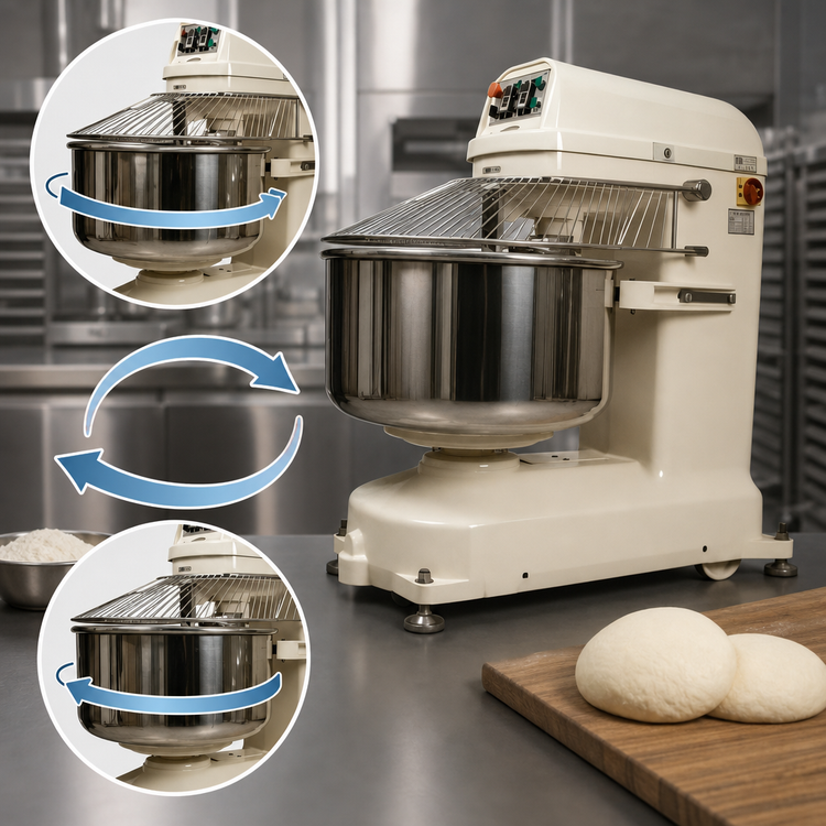Product image #4 for BakeMax BMSM120 Heavy-Duty Floor Spiral Dough Mixer with 190 Qt Bowl, 120 kg Capacity