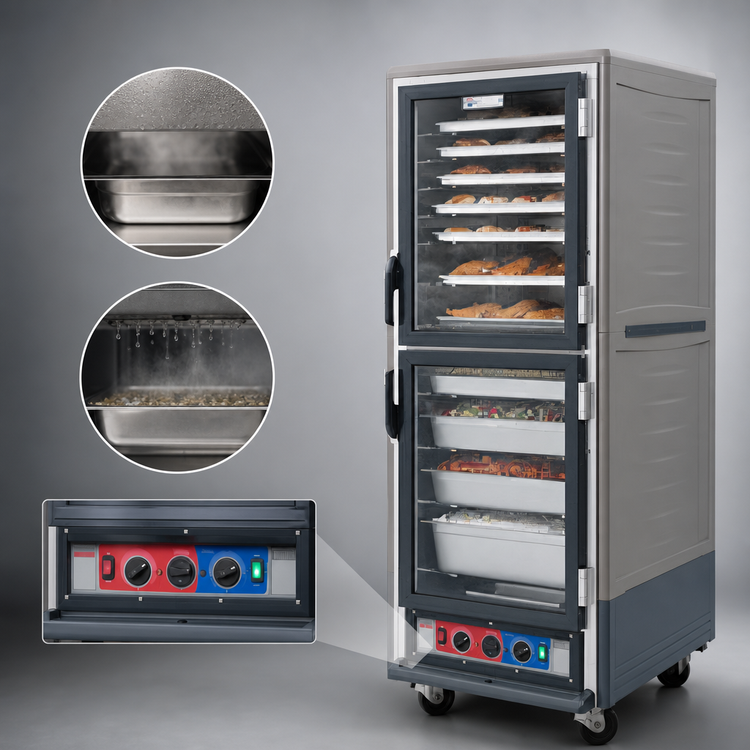 Product image #4 for Metro C5 3 Series Full-Height Mobile Moisture Heated Holding and Proofing Cabinet with Gray Insulation Armour and Dutch Clear Doors