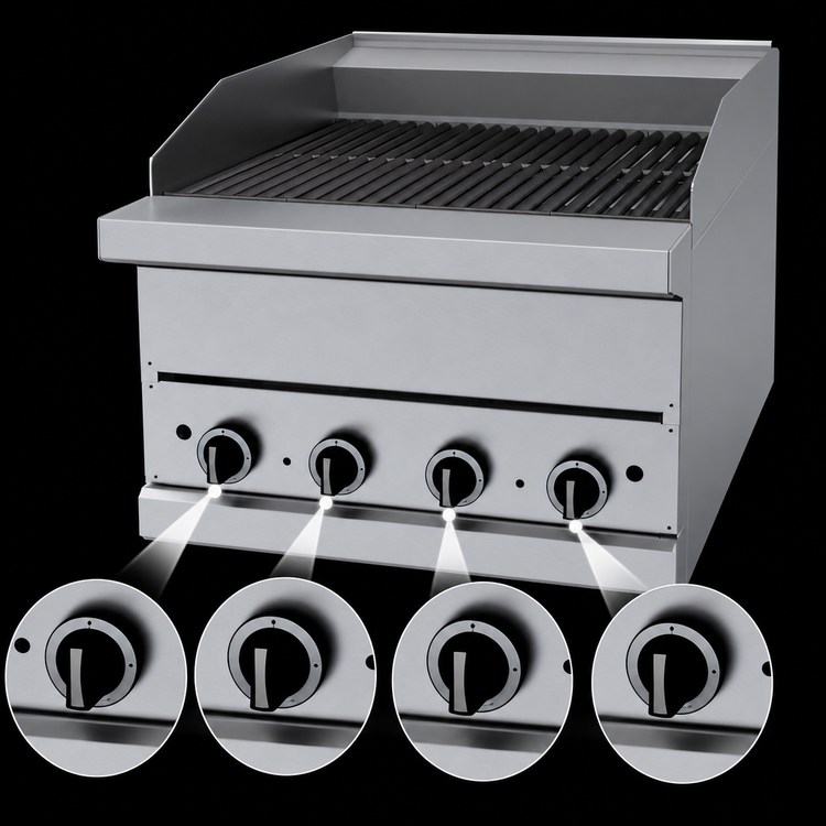 Product image #4 for Garland G Series 24-Inch Countertop Gas Charbroiler, Ceramic Briquette, 60,000 BTU