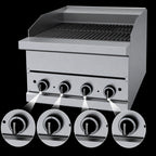 Thumbnail image #4 for Garland G24-BRL 24-Inch Countertop Gas Charbroiler, Ceramic Briquette, Manual Burner Valves, Stainless Steel