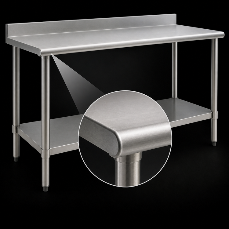 Product image #4 for Eagle Deluxe 108-Inch Stainless Steel Underbar Work Table with 4-1/2-Inch Backsplash and Adjustable Undershelf