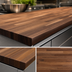 Thumbnail image #4 for Boos Block American Black Walnut Blended Edge Grain Kitchen Countertop, 120 x 30 x 1-1/2 Inches, Varnique Finish