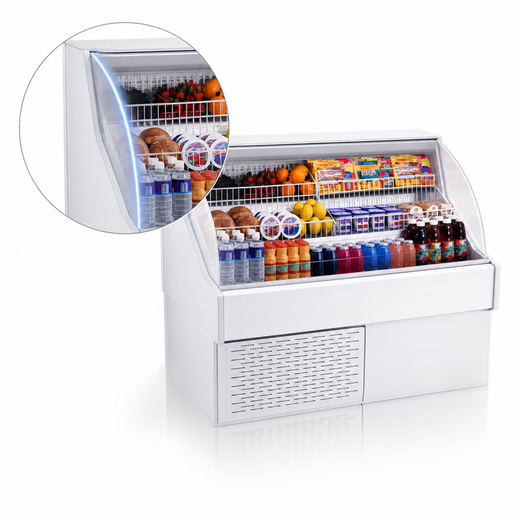 Product image #4 for Howard-McCray Ovation Series Curved Remote Open Impulse Merchandiser, 39 Inch Wide, 44 Inch High, White