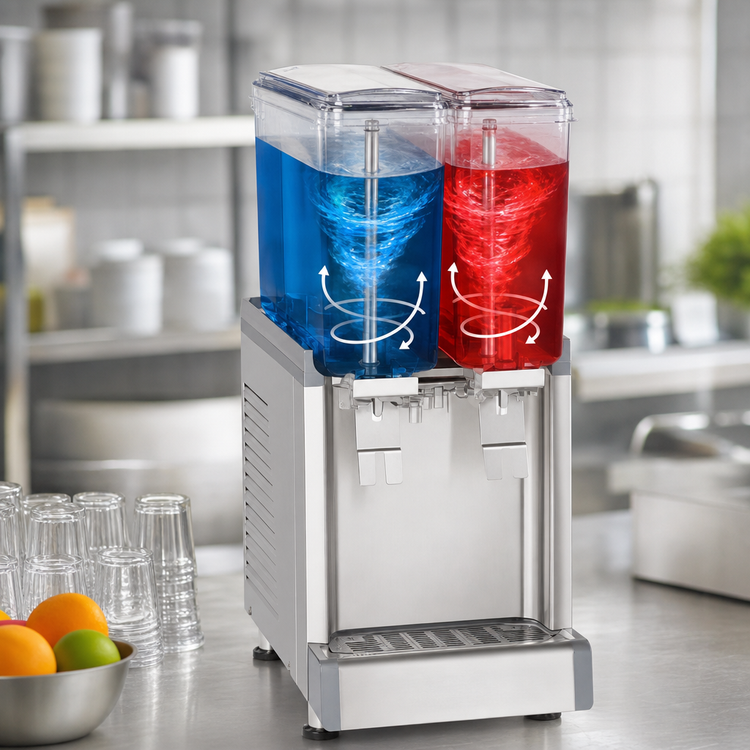 Product image #4 for Crathco Simplicity Bubbler Mini-Twin Pre-Mix Cold Beverage Dispenser with 2 x 2.4-Gallon Bowls
