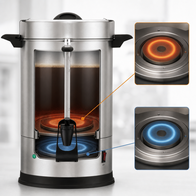 Product image #5 for Waring Single 55-Cup Commercial Coffee Urn, 120V, 1440W, Stainless Steel