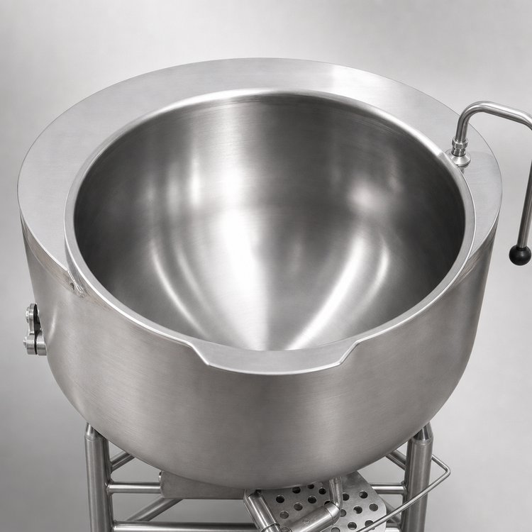 Product image #4 for Legion LT-60 60-Gallon Stationary Direct Steam Kettle with 2/3 Jacket and Tri-Leg Base