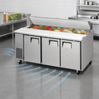 Thumbnail image #4 for Everest Refrigeration EPR3 Three-Section Sandwich Prep Table, 71-1/8" Wide, 21 Cu. Ft., 18 1/6-Size Pan Capacity