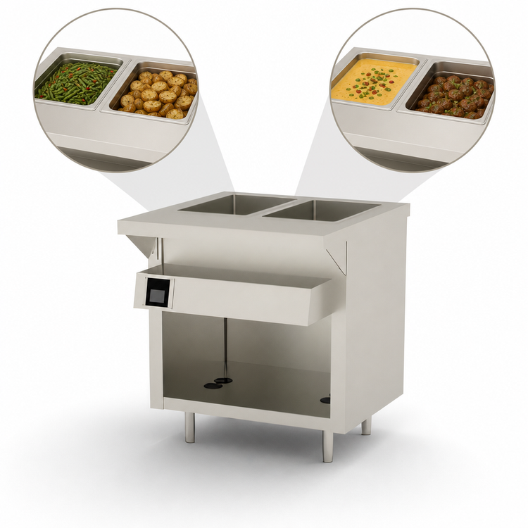 Product image #4 for Thurmaduke EW-2-DLPG Deluxe Ganged Waterless Well Unit - 2 Pan, Electric