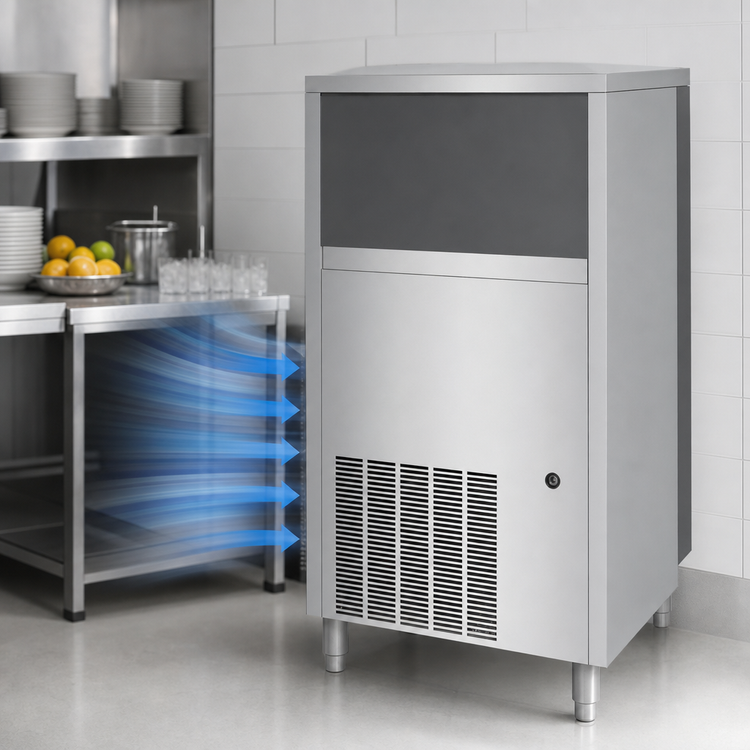 Product image #4 for Manitowoc Flake Ice Machine with 50 lb Bin, Air-Cooled, Stainless Steel