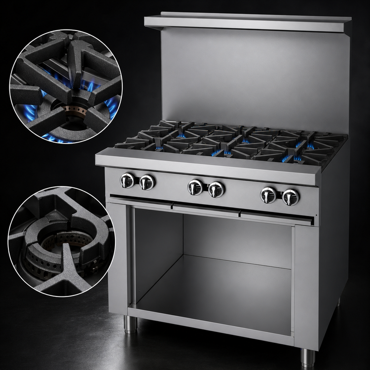 Product image #4 for Garland US Range U Series 36-Inch Gas Restaurant Range with 6 Open Burners and Storage Base