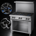 Thumbnail image #4 for Garland US Range U Series 36-Inch Gas Restaurant Range with 6 Open Burners and Storage Base