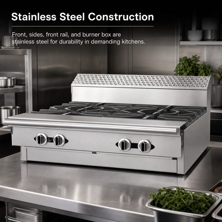 Product image #4 for Garland Cuisine Series 36-Inch Heavy Duty Gas Modular Top Range with 4 Open Burners