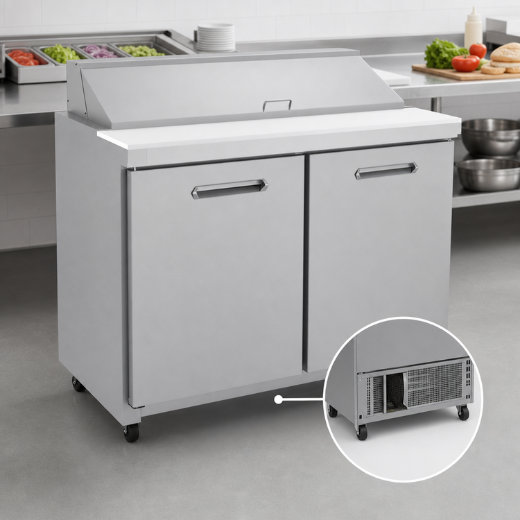 Product image #5 for Kelvinator Commercial KCHST48.12 48-1/4-Inch Two-Section Sandwich/Salad Prep Table, Self-Contained, 12 1/6-Pan Capacity