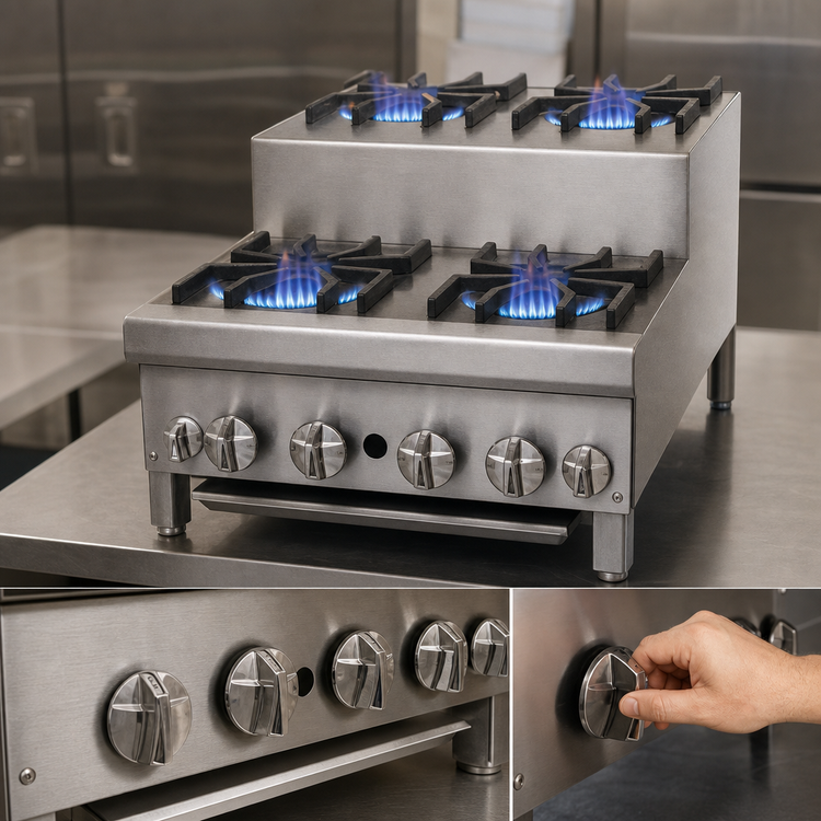 Product image #4 for Supreme JHPE-3-336-F 36-Inch Gas Step-Up Hotplate with (6) Open Burners
