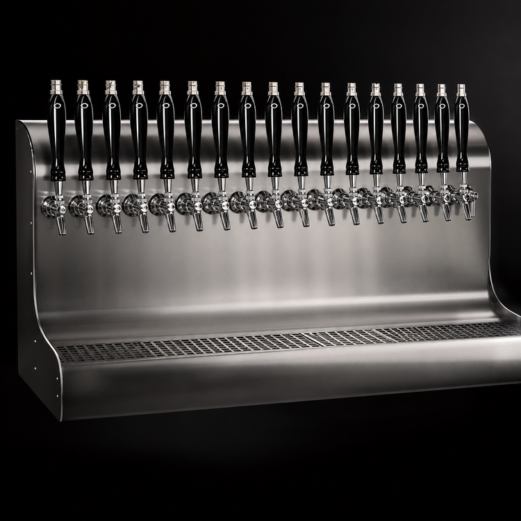 Product image #4 for Perlick 17-Faucet Wall-Mount Glycol-Cooled Stainless Steel Draft Beer Dispensing Tower