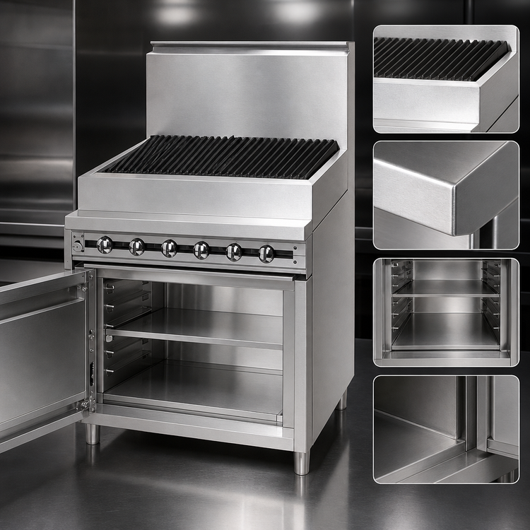 Product image #4 for Jade Titan JTRH-18B 18" Heavy Duty Gas Charbroiler with Cabinet Base