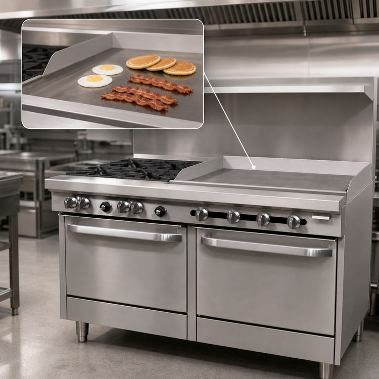 Product image #4 for Southbend S-Series 60-Inch Natural Gas Restaurant Range with 6 Open Burners, 24-Inch Griddle, and 2 Convection Ovens