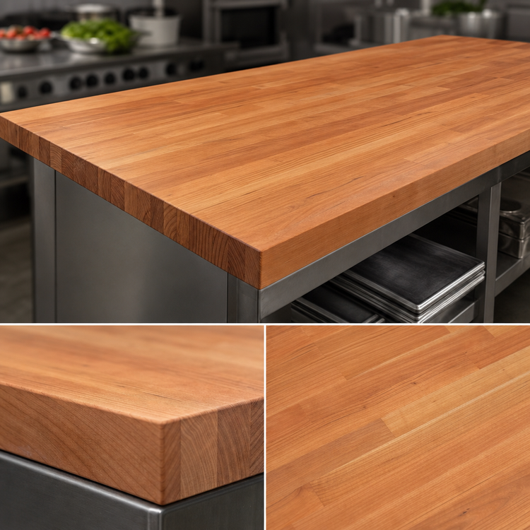 Product image #4 for John Boos Boos Block American Cherry Countertop, 120" x 32", 1-1/2" Thick, Blended Edge Grain