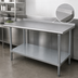 Thumbnail image #4 for Advance Tabco 108-Inch x 30-Inch Stainless Steel Work Table with 1-1/2-Inch Rear Up-Turn and Galvanized Undershelf
