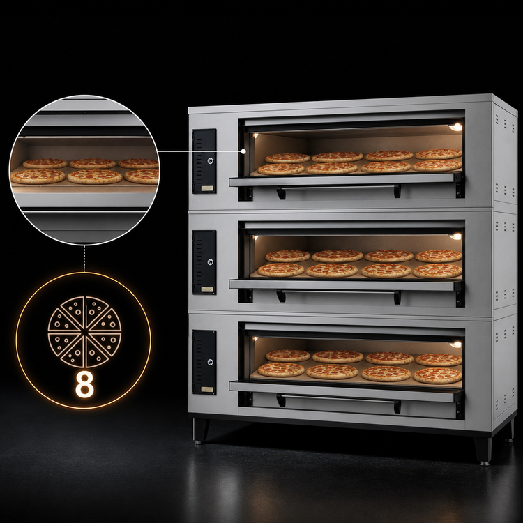Product image #4 for Marsal SD-866 Triple-Stack Gas Deck Pizza Oven