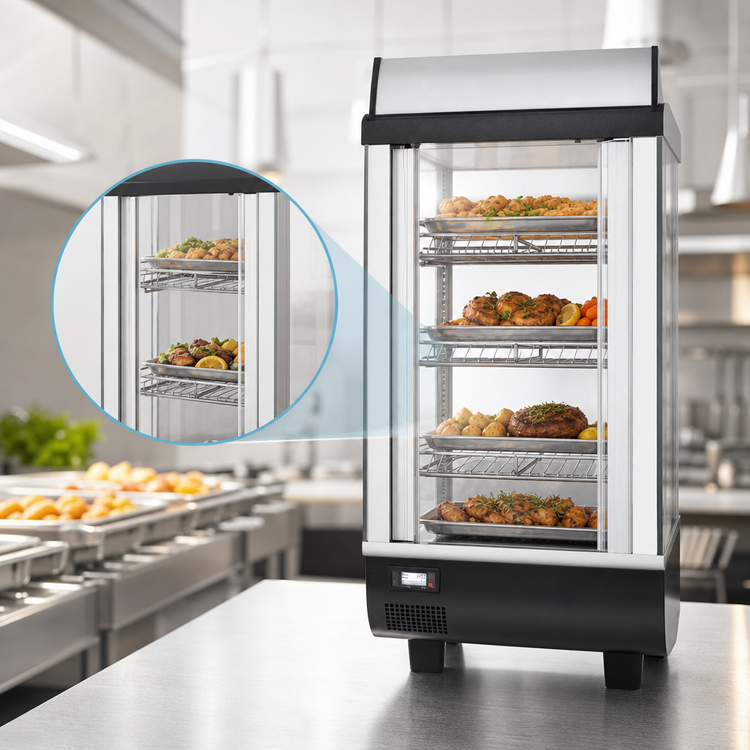 Product image #5 for Migali Competitor Series Countertop Heated Food Display Case, 13.4-Inch Wide, Full Service, Straight Glass Front