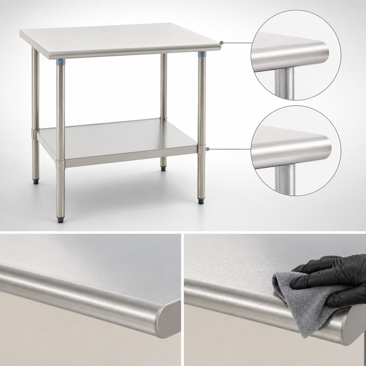 Product image #4 for Eagle Deluxe Series Stainless Steel Work Table with Adjustable Undershelf, 144 x 36 Inches