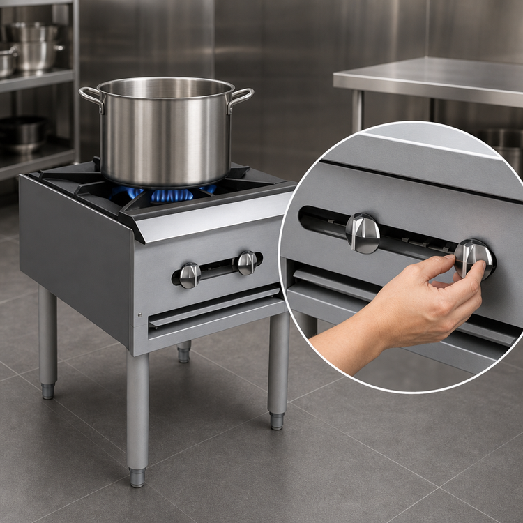 Product image #4 for Signature Regal Series Single-Burner Stock Pot Range, Standing Pilot, Stainless Steel, 45,000 BTU