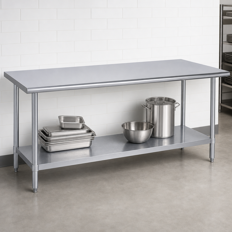 Product image #4 for Duke Manufacturing 316S-30144 Stainless Steel Work Table with Undershelf, 144 x 30 x 36 Inches