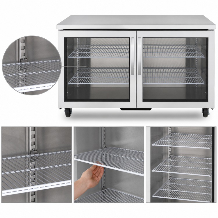 Product image #4 for 60-Inch 2-Section Undercounter Refrigerator with Framed Low-E Glass Doors