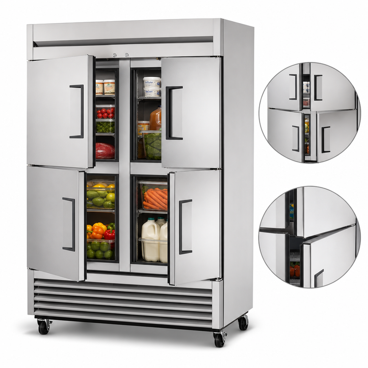 Product image #4 for True T-49-4-HC Two-Section Reach-In Refrigerator with 4 Half Doors