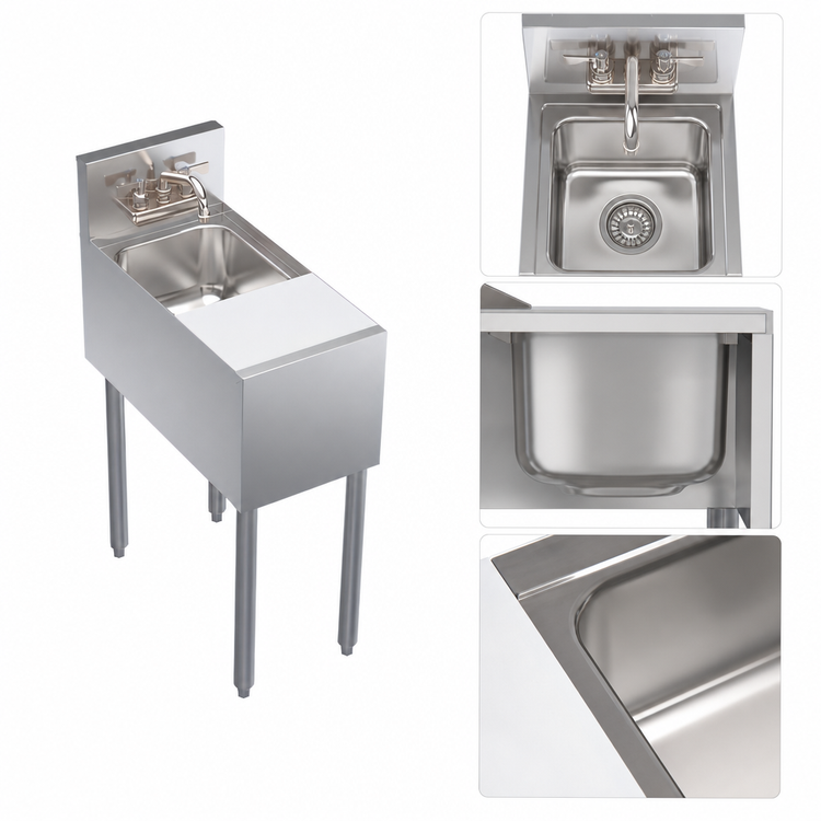 Product image #4 for Krowne Royal Series 12-Inch Stainless Steel Underbar Speed Station with Cutting Board