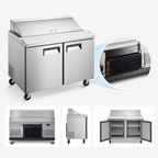 Thumbnail image #4 for Hurakan by Equip.me 47-Inch 2-Door Refrigerated Sandwich Prep Table
