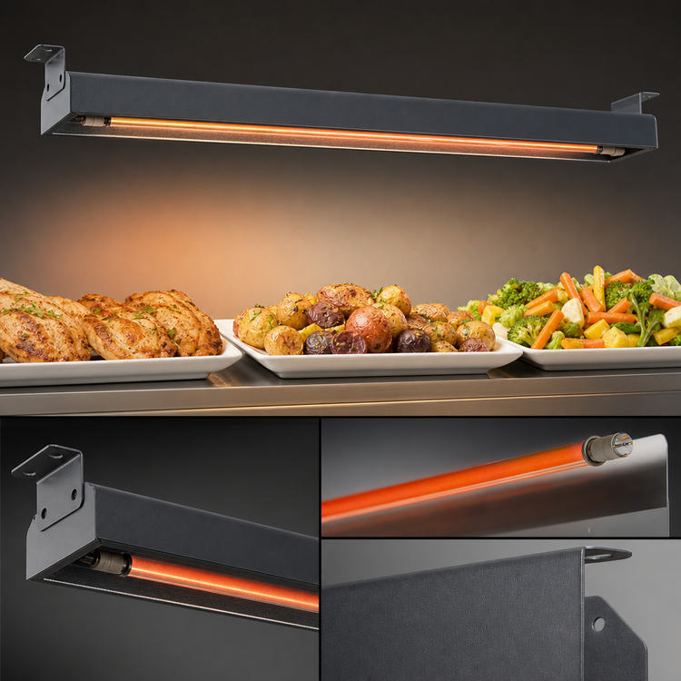 Product image #4 for Hatco Glo-Ray Narrow Unlighted Infrared Strip Heater, 24 Inch, Single Rod, 500 Watt, Steel Housing