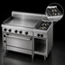 Thumbnail image #4 for Jade Bistro 48-Inch Shallow Depth Gas Restaurant Range with Left 36-Inch Griddle, Right 2 Open Burners, and Cabinet Base