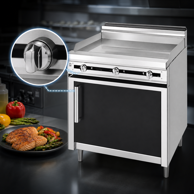 Product image #4 for Titan JTRH-18GT 18" Thermostat Controlled Gas Griddle with Cabinet Base